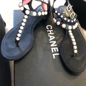 Chanel pearl sandals
